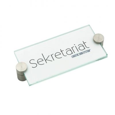 Türschild VITRUM K , Glasschild, Büroschild, Doppelglasschild
